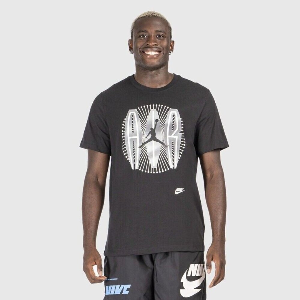Jordan Flight Mvp Ss Black Crew Neck Short Sleeves T-shirt Mens Size Small